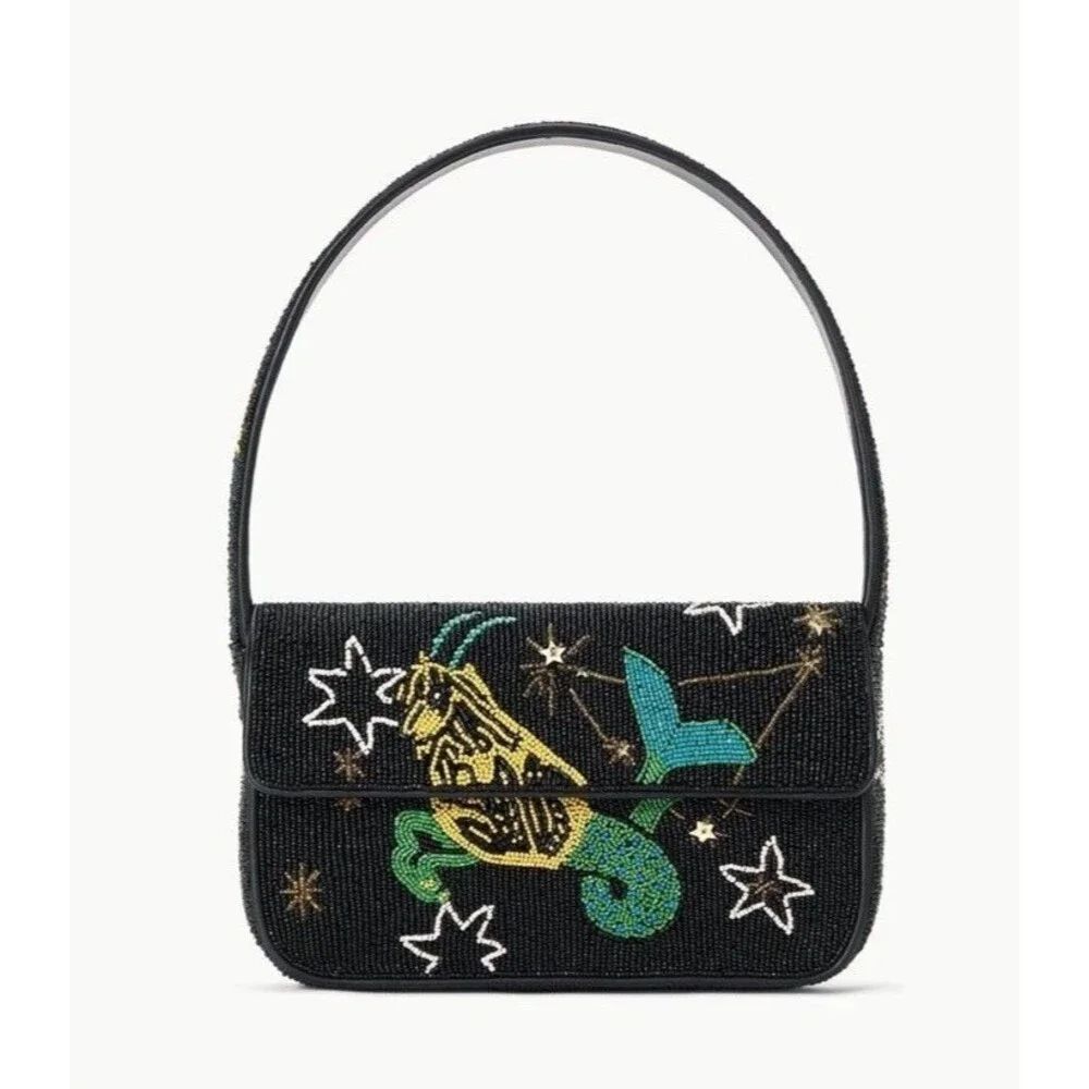 STAUD Zodiac Beaded Tommy Bag Capricorn Limited Edition NEW